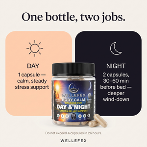 Body Calm Day & Night Stress Relief Supplement Capsules