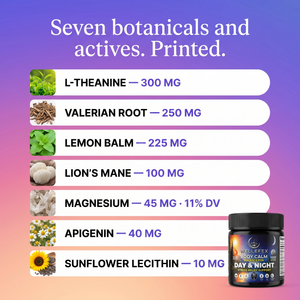 Body Calm Day & Night Stress Relief Supplement Capsules